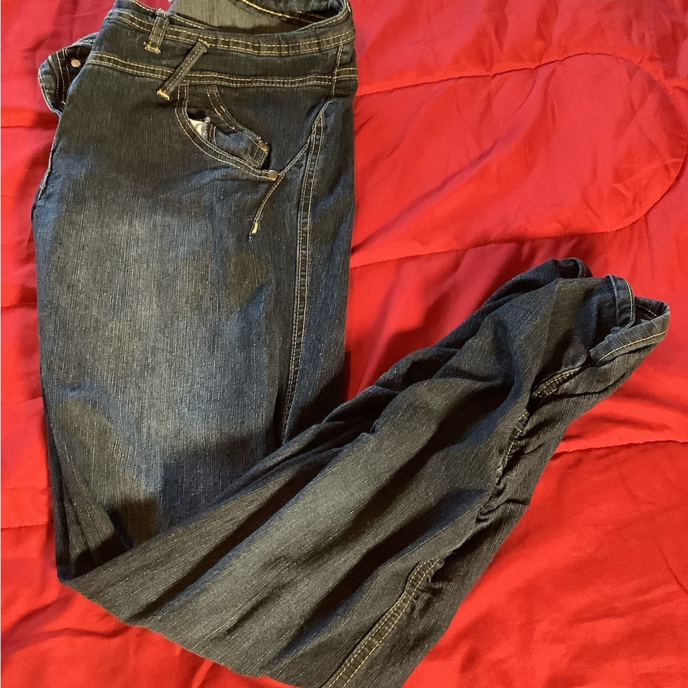 Gold Flava Women's Size 14 Blue Straight  Stretch Denim Jeans - Picture 7 of 7